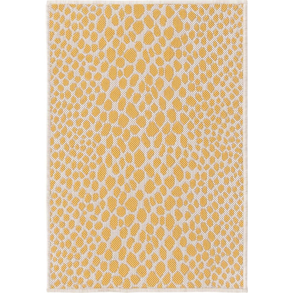 Jill Zarin Outdoor Cape Town Area Rug 2' 2" x 3' 0", Rectangular Yellow Ivory. Picture 1