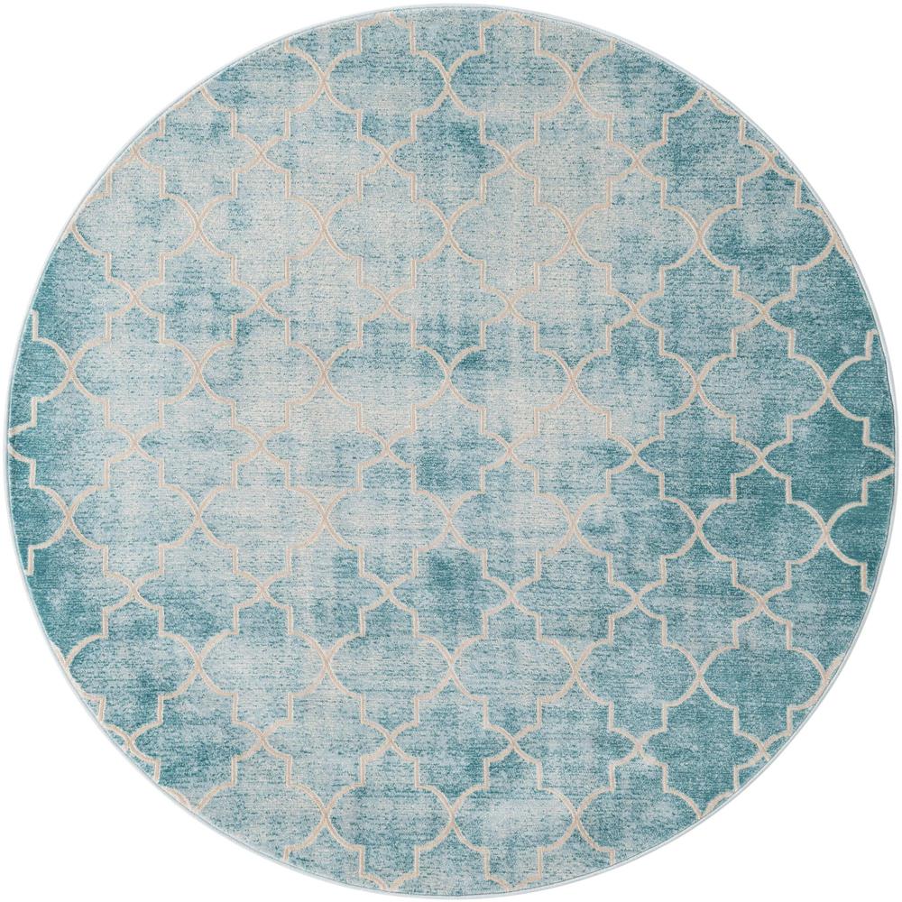 Uptown Area Rug 5' 3" x 5' 3", Round, Teal. Picture 1