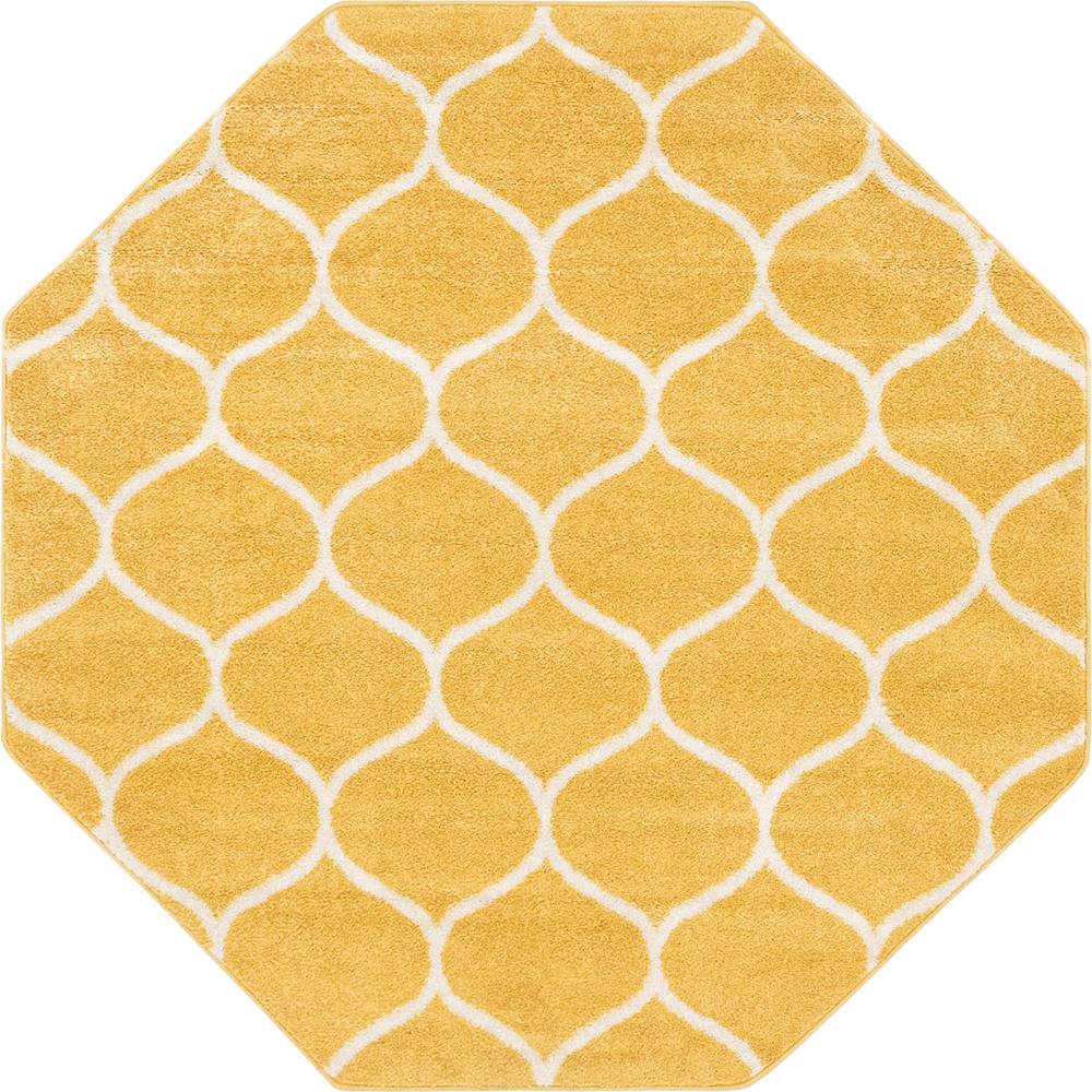 Unique Loom 5 Ft Octagon Rug in Yellow (3151676). Picture 1