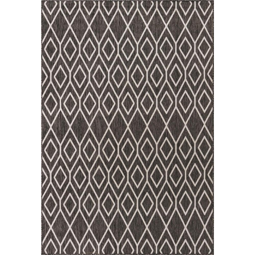 Jill Zarin Outdoor Turks and Caicos Area Rug 6' 0" x 9' 0", Rectangular Charcoal Gray. Picture 1