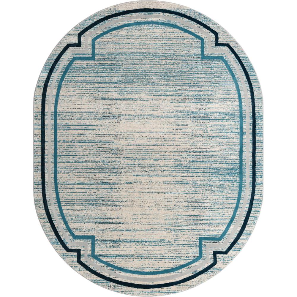 Unique Loom 8x10 Oval Rug in Blue (3154364). Picture 1