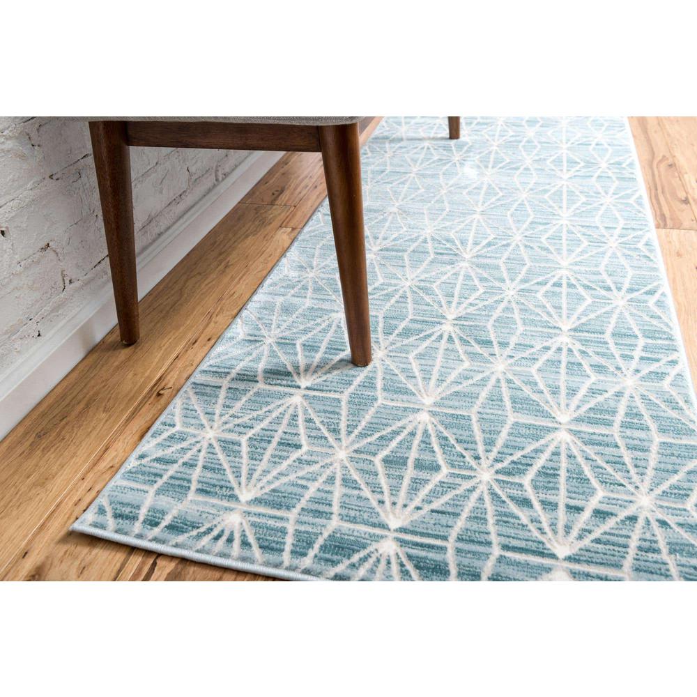 Uptown Fifth Avenue Area Rug 2' 7" x 13' 11", Runner Blue. Picture 3