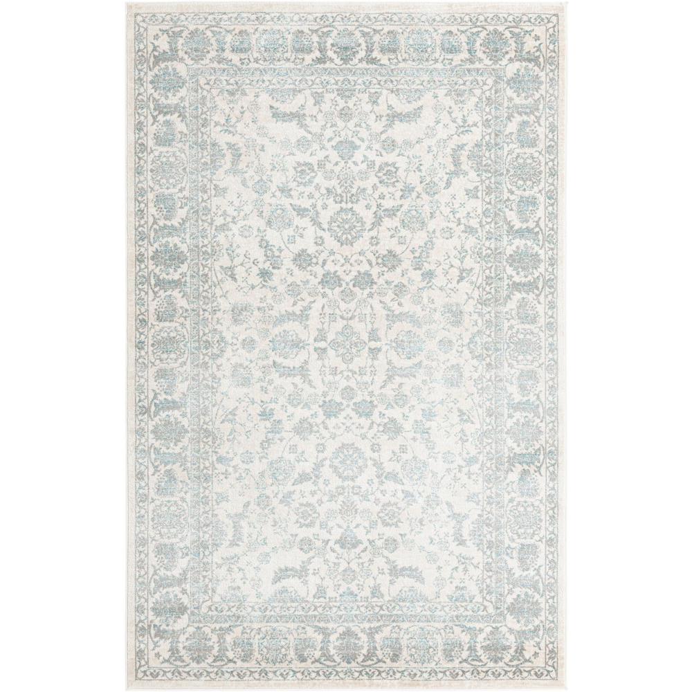 Uptown Area Rug 5' 3" x 8' 0" - Rectangular Teal. Picture 1