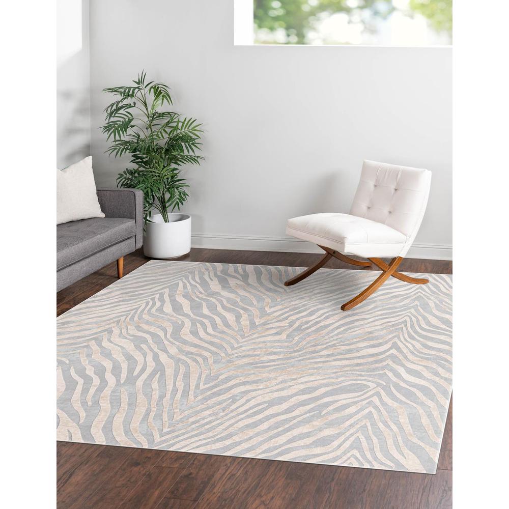 Finsbury Meghan Area Rug 7' 10" x 7' 10", Square Gray and Ivory. Picture 2
