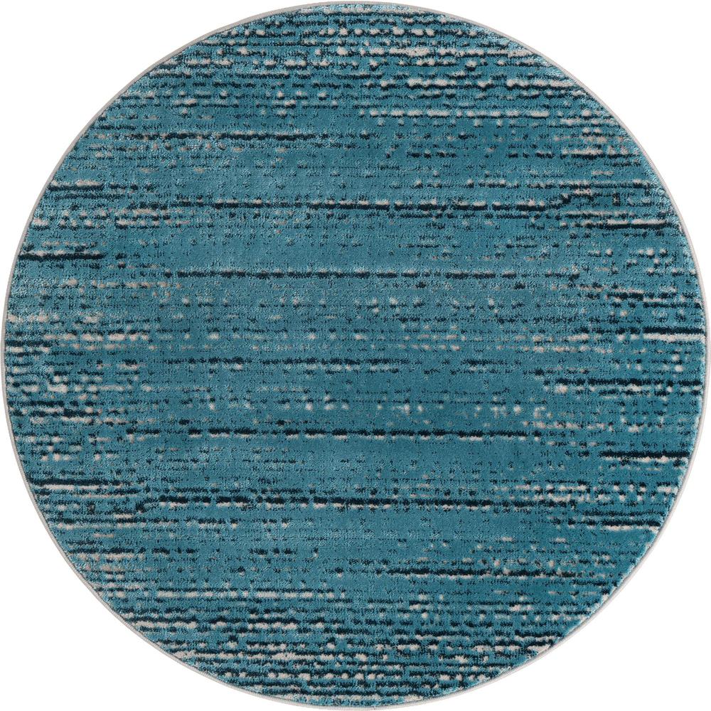 Unique Loom 4 Ft Round Rug in Blue (3154254). Picture 1