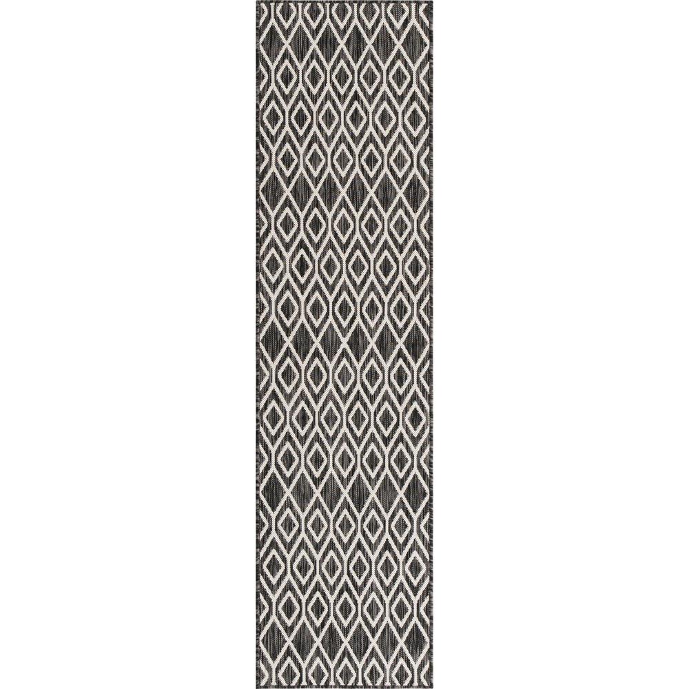 Jill Zarin Outdoor Turks and Caicos Area Rug 2' 0" x 8' 0", Runner Charcoal Gray. Picture 1