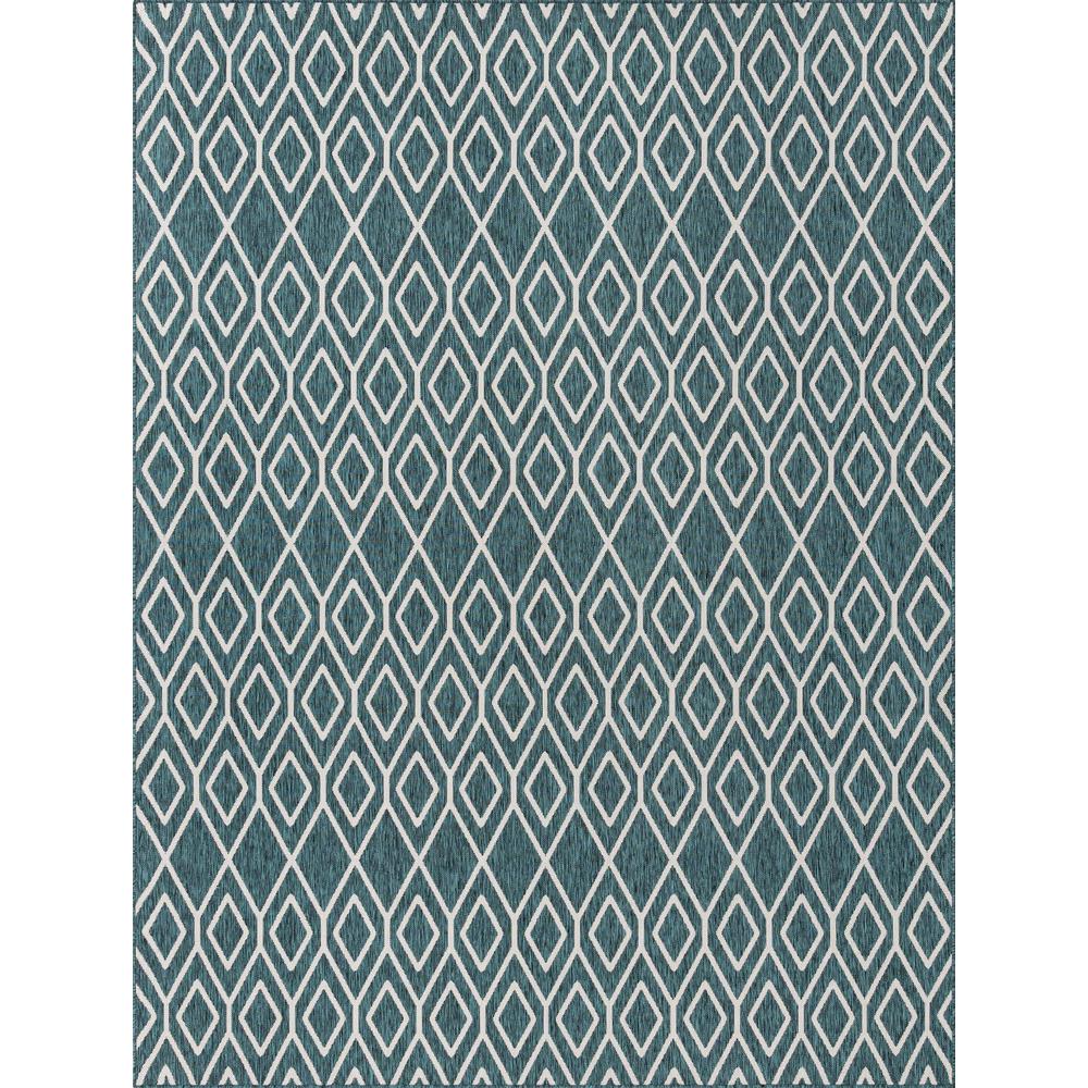 Jill Zarin Outdoor Turks and Caicos Area Rug 9' 0" x 12' 0", Rectangular Teal. Picture 1
