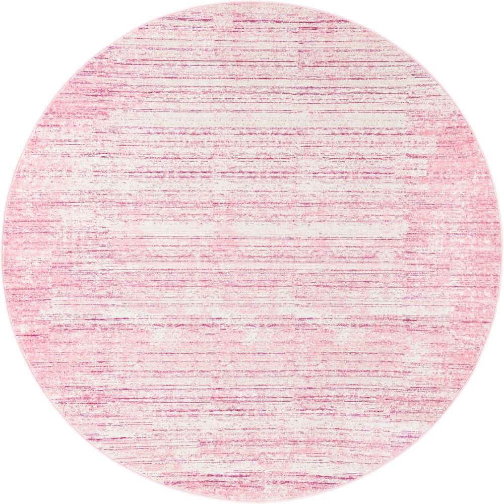 Uptown Madison Avenue Area Rug 7' 10" x 7' 10", Round Pink. Picture 1