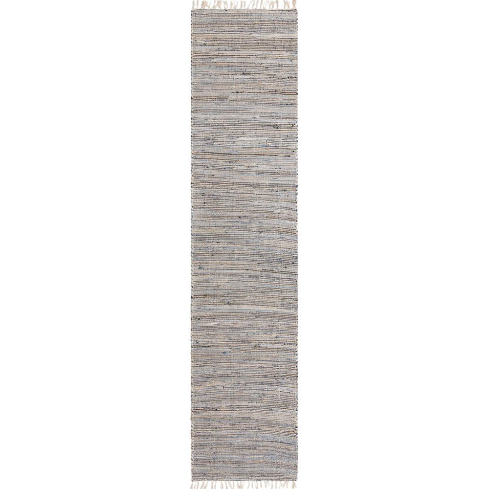 Chindi Jute Collection, Area Rug, Blue, 2' 11" x 16' 1", Runner. Picture 1