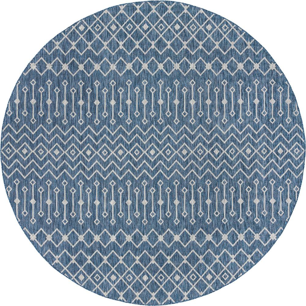 Unique Loom 12 Ft Round Rug in Blue (3164293). Picture 1