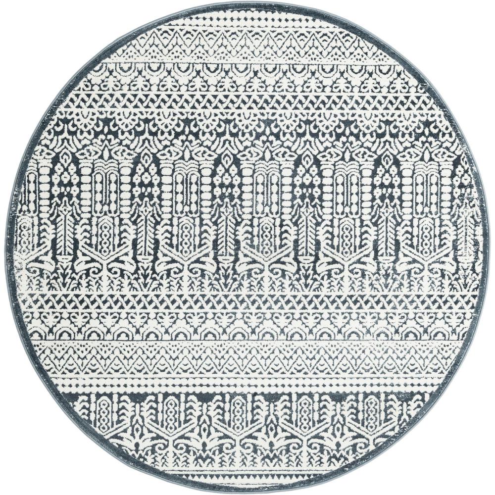 Uptown Area Rug 5' 3" x 5' 3", Round Blue. The main picture.