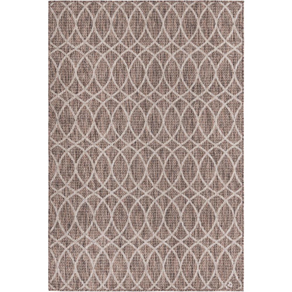Outdoor Trellis Collection, Area Rug, Brown, 4' 0" x 6' 0", Rectangular. Picture 1