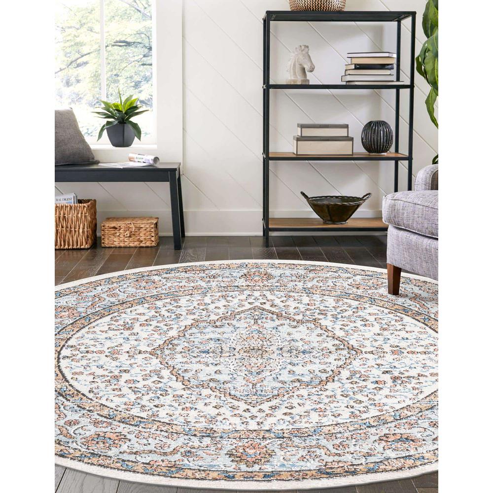 Nyla Collection, Area Rug, Ivory, 12' 0" x 12' 0", Round. Picture 3