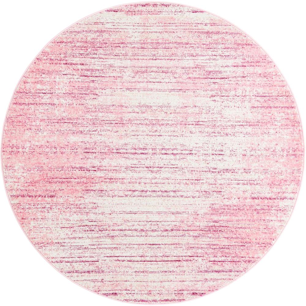 Uptown Madison Avenue Area Rug 5' 3" x 5' 3", Round Pink. Picture 1