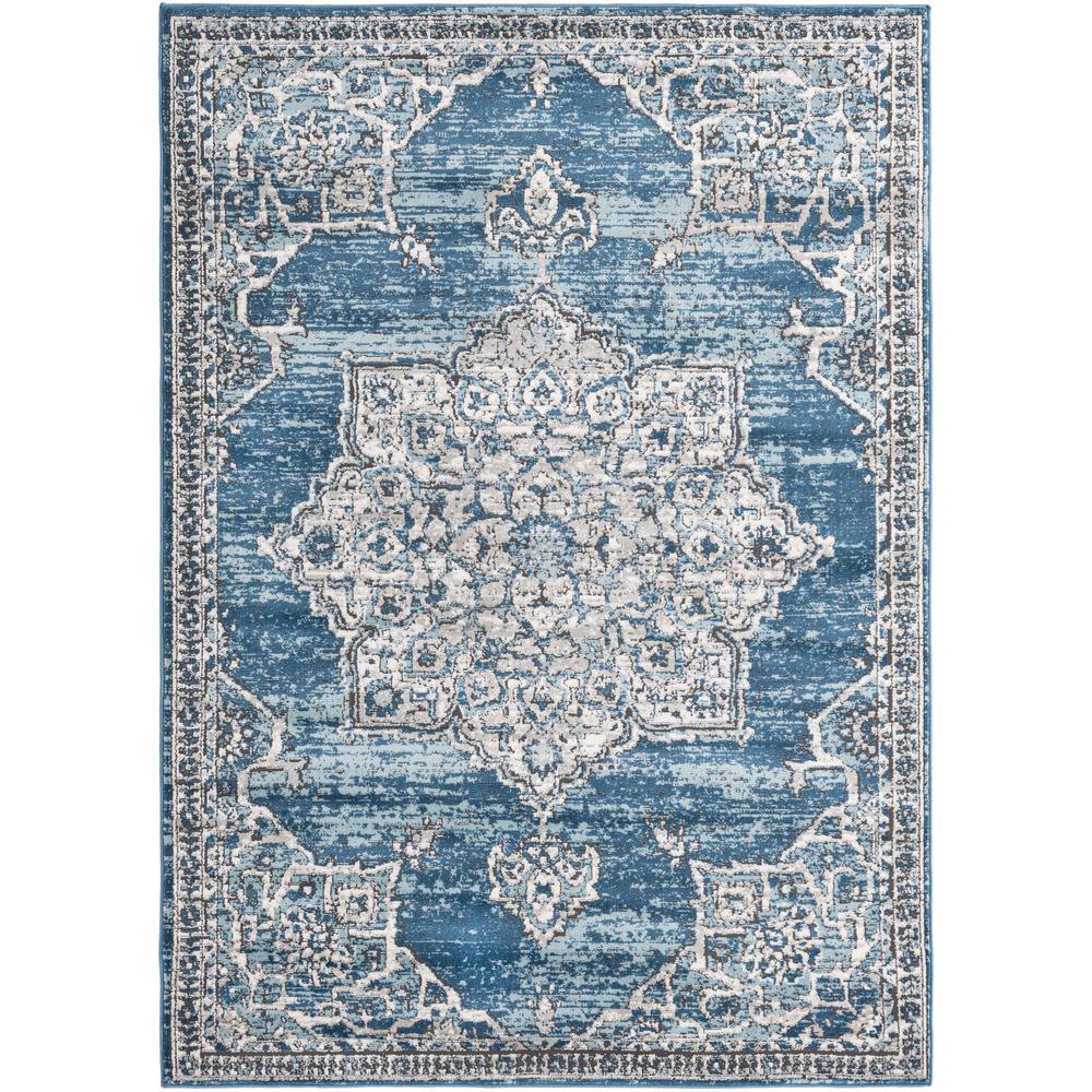Nyla Collection, Area Rug, Blue, 5' 3" x 8' 0", Rectangular. Picture 1