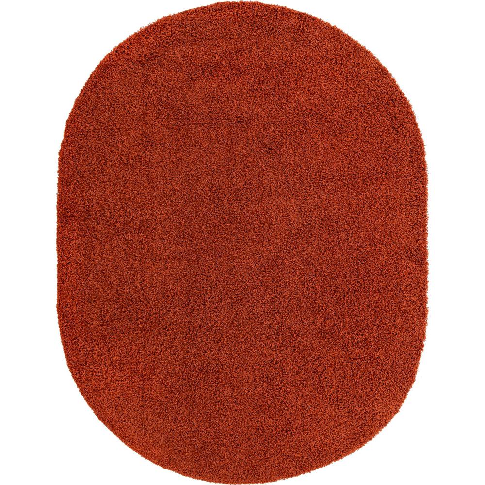 Unique Loom 8x10 Oval Rug in Terracotta (3151408). Picture 1