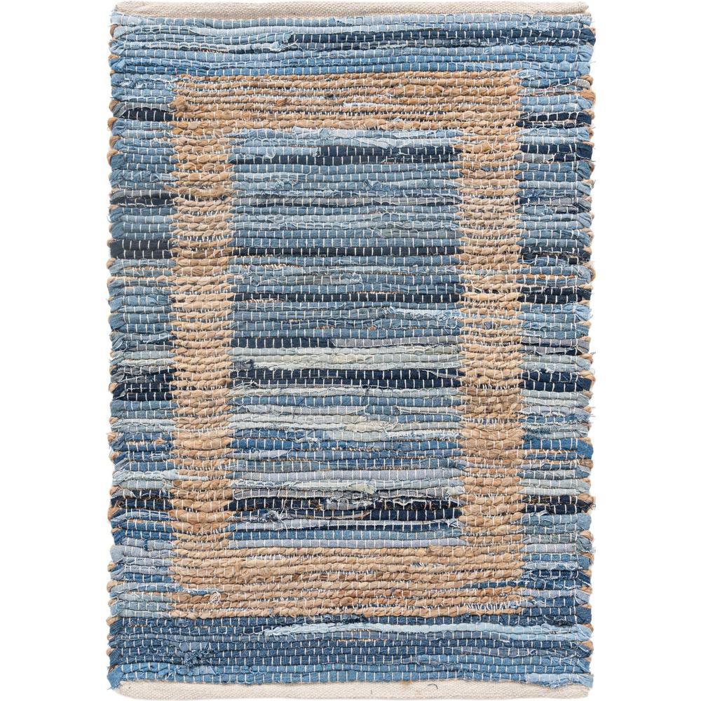 Unique Loom Rectangular 2x3 Rug in Navy Blue (3153245). Picture 1