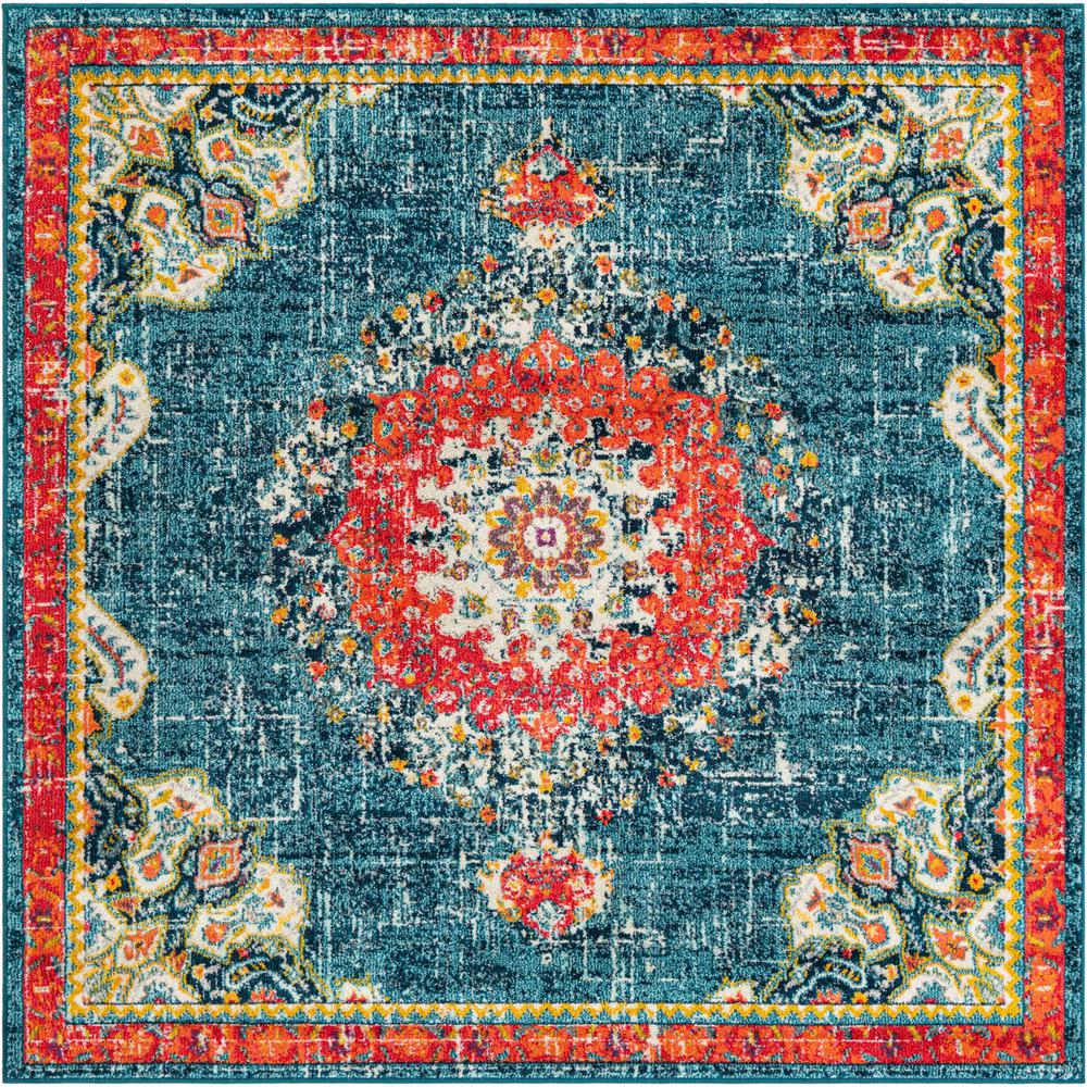 Penrose Alexis Area Rug 7' 1" x 7' 1", Square Blue. Picture 1