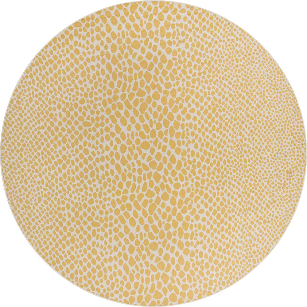 Jill Zarin Outdoor Cape Town Area Rug 13' 0" x 13' 0", Round Yellow Ivory. Picture 1