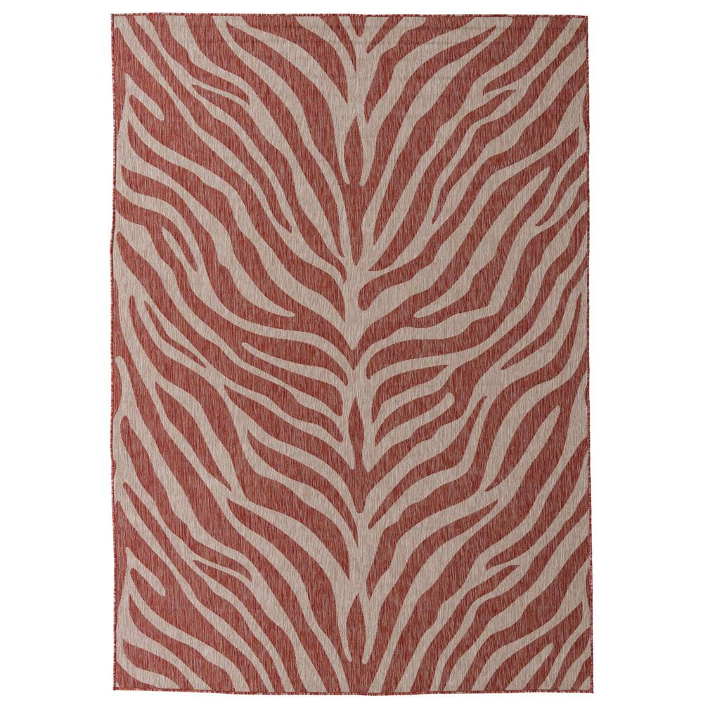 Outdoor Safari Collection, Area Rug, Rust Red, 7' 10" x 11' 0", Rectangular. Picture 1