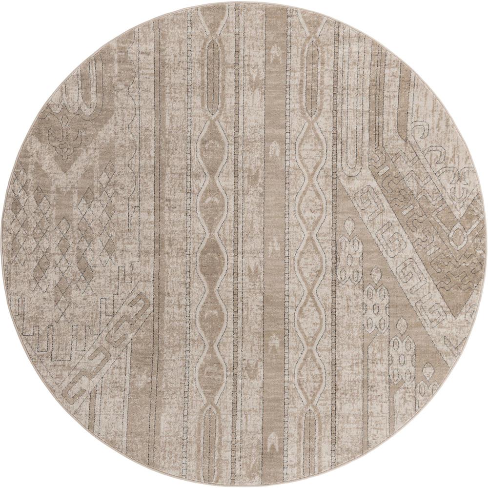 Portland Orford Area Rug 7' 10" x 7' 10", Round Ivory. Picture 1