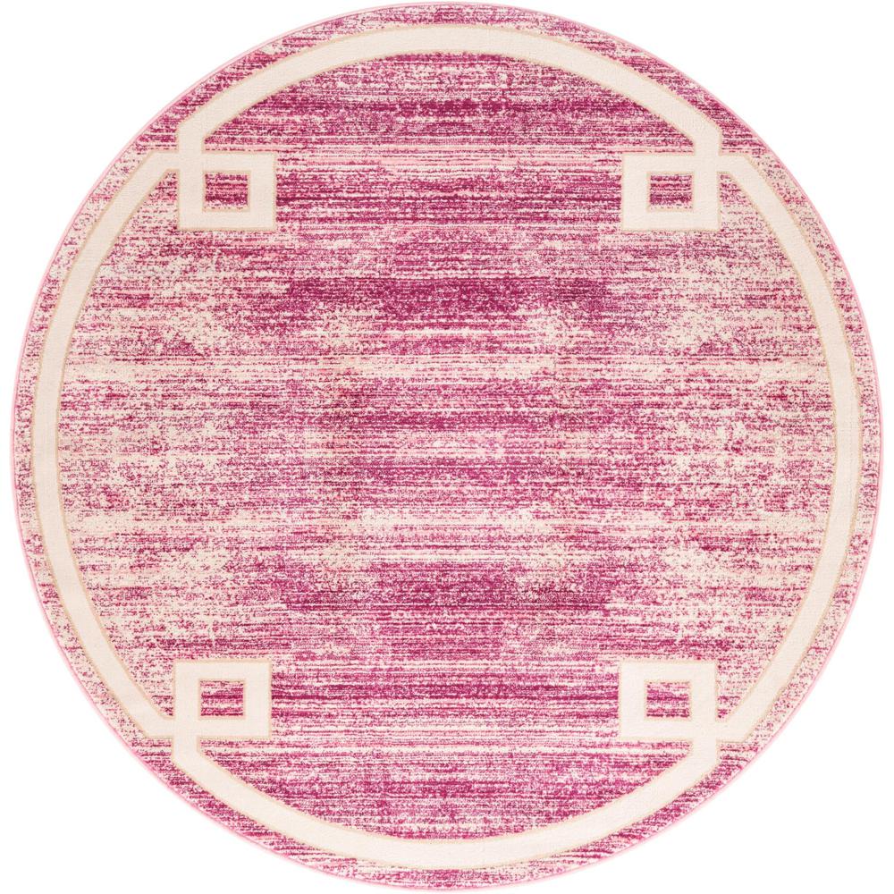 Uptown Lenox Hill Area Rug 5' 3" x 5' 3", Round Pink. Picture 1