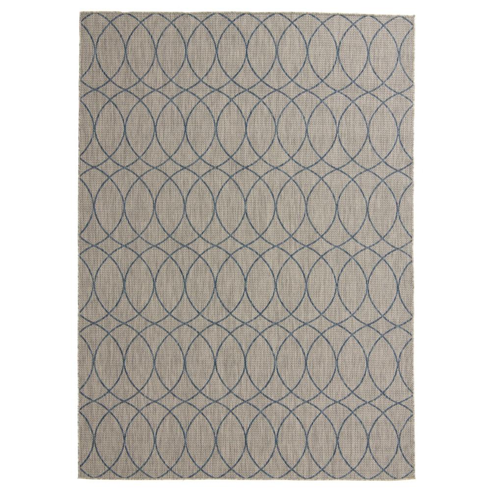 Outdoor Trellis Collection, Area Rug, Gray Blue, 7' 10" x 11' 0", Rectangular. Picture 1