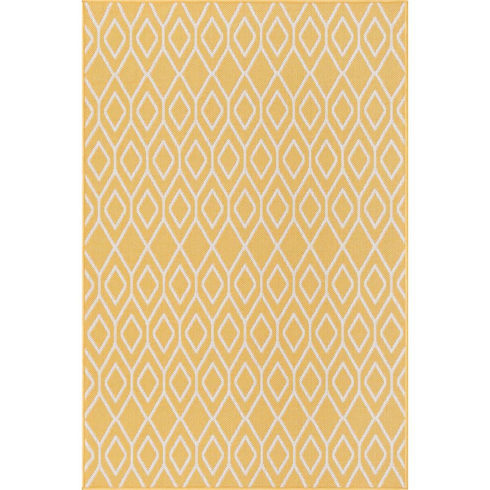 Jill Zarin Outdoor Collection, Area Rug, Yellow Ivory, 4' 0" x 6' 0" Rectangular. Picture 1