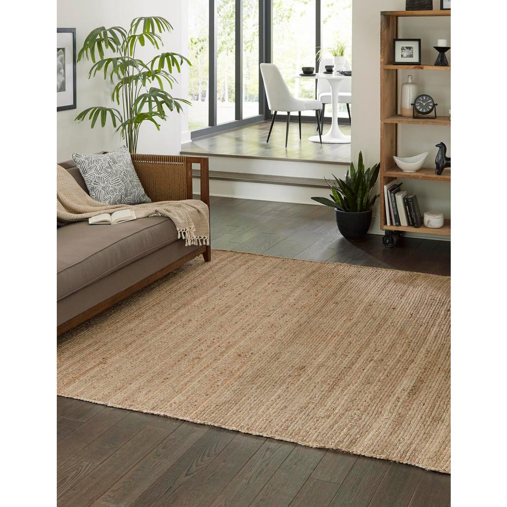 Braided Jute Collection, Area Rug, Natural, 4' 1" x 4' 1", Square. Picture 2