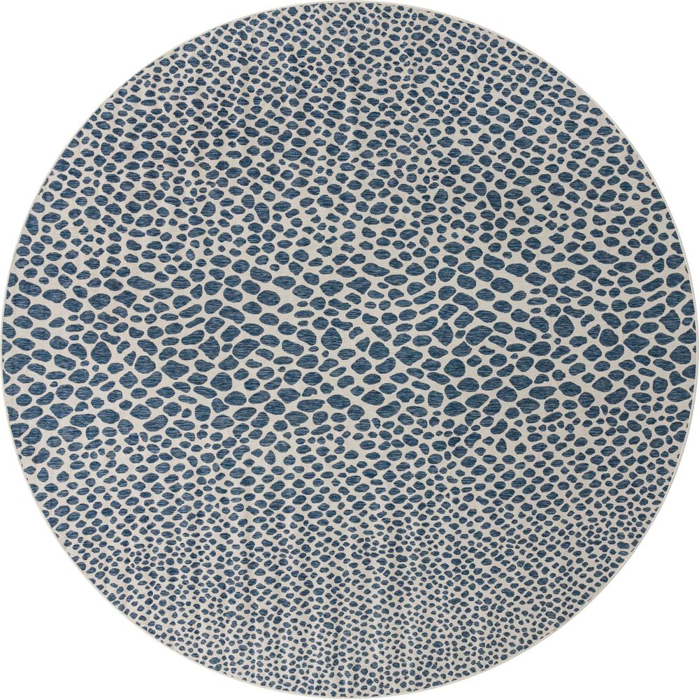 Jill Zarin Outdoor Cape Town Area Rug 13' 0" x 13' 0", Round Blue. Picture 1