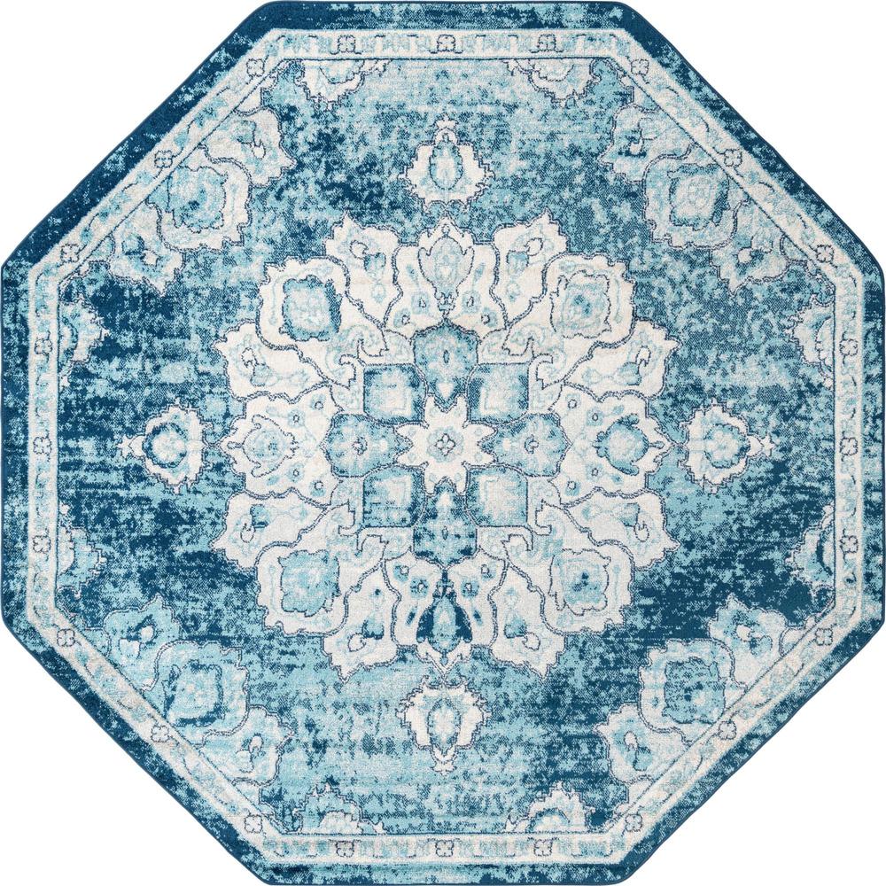 Unique Loom 8 Ft Octagon Rug in Blue (3158647). Picture 1