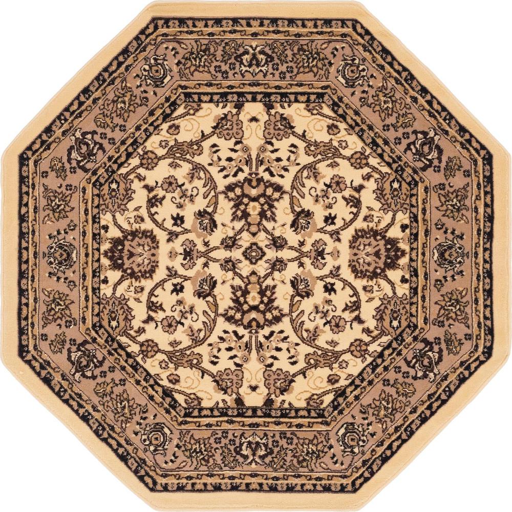 Unique Loom 5 Ft Octagon Rug in Ivory (3152883). Picture 1