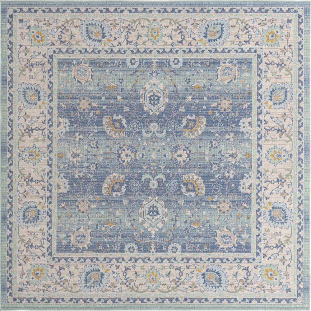 Unique Loom 8 Ft Square Rug in French Blue (3155011). Picture 1