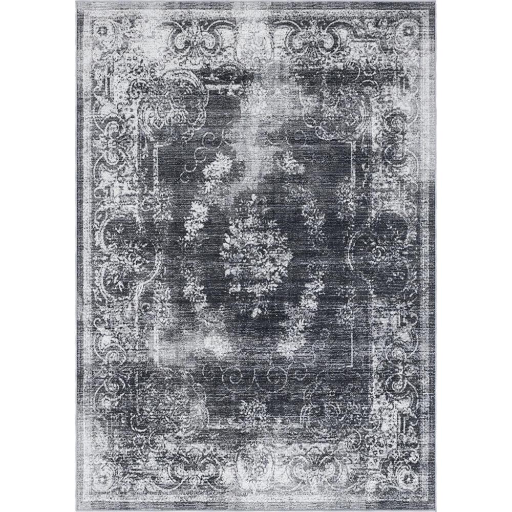 Unique Loom Rectangular 7x10 Rug in Charcoal (3149275). Picture 1