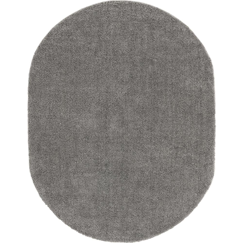Unique Loom 8x10 Oval Rug in Gray (3152896). Picture 1