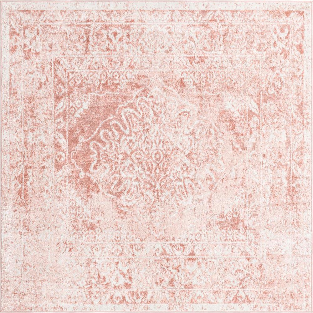 Unique Loom 6 Ft Square Rug in Pink (3155678). Picture 1