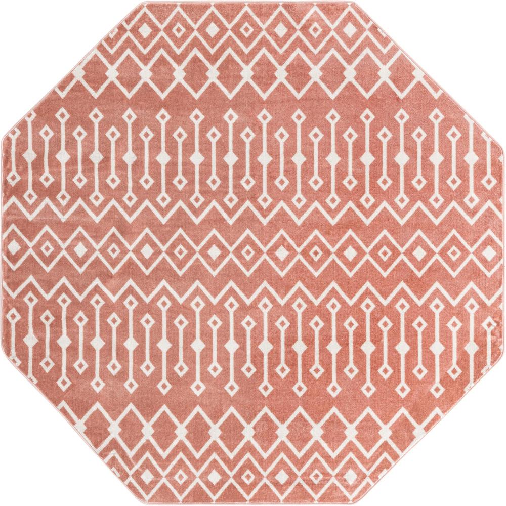Unique Loom 7 Ft Octagon Rug in Pink (3160977). Picture 1