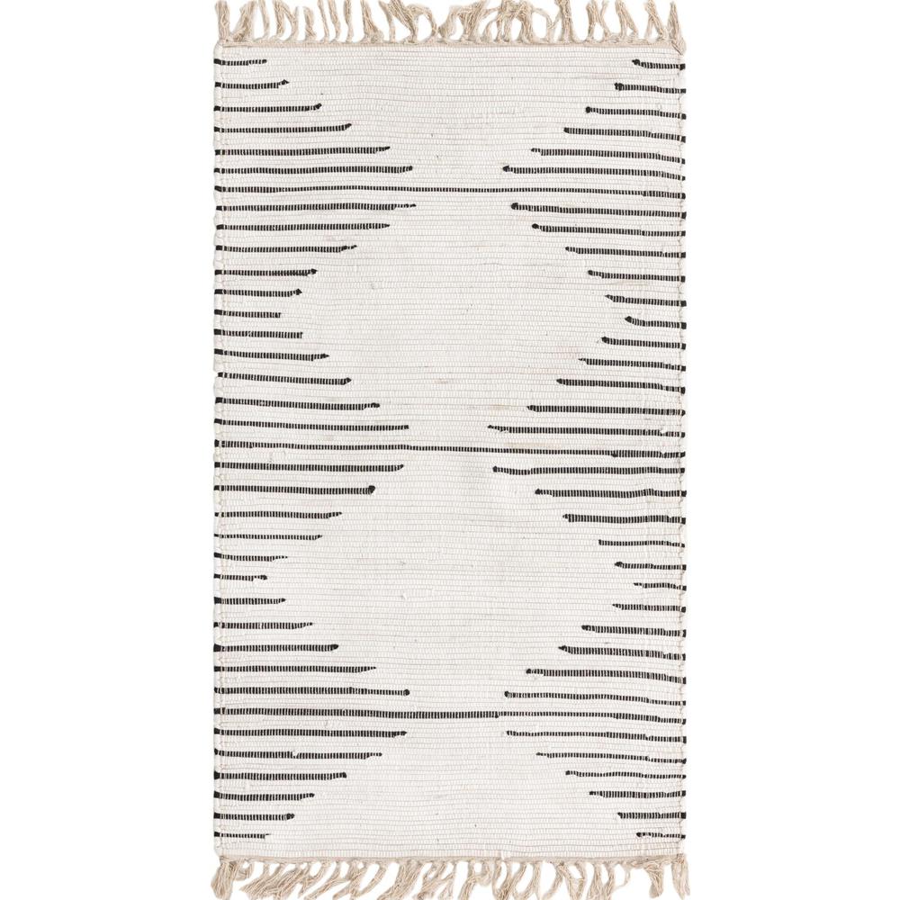 Chindi Cotton Collection, Area Rug, White, 3' 3" x 5' 1", Rectangular. Picture 1