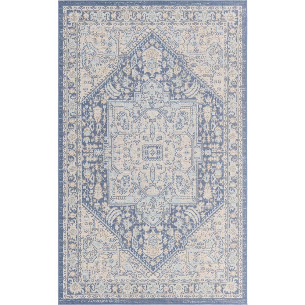 Unique Loom Rectangular 5x8 Rug in French Blue (3154816). Picture 1