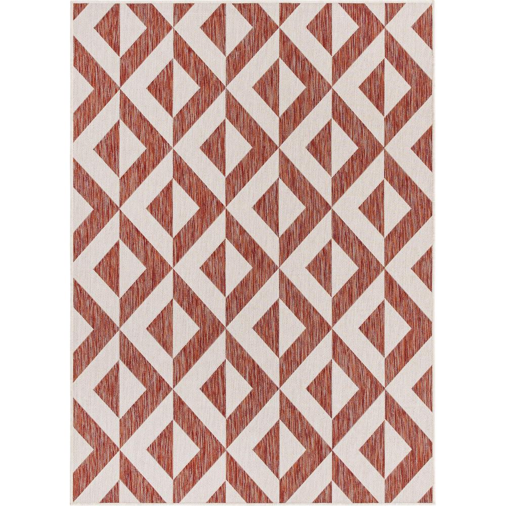 Jill Zarin Outdoor Collection, Area Rug, Rust Red, 5' 3" x 8' 0", Rectangular. Picture 1