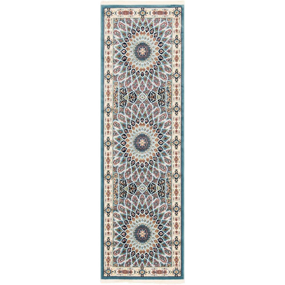 Unique Loom 8 Ft Runner in Blue (3147728). Picture 1