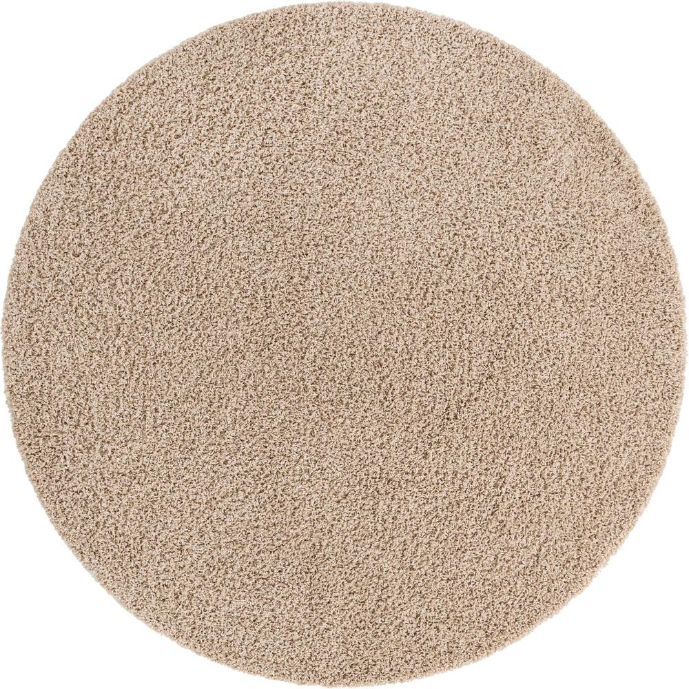 Unique Loom 7 Ft Round Rug in Taupe (3151355). Picture 1