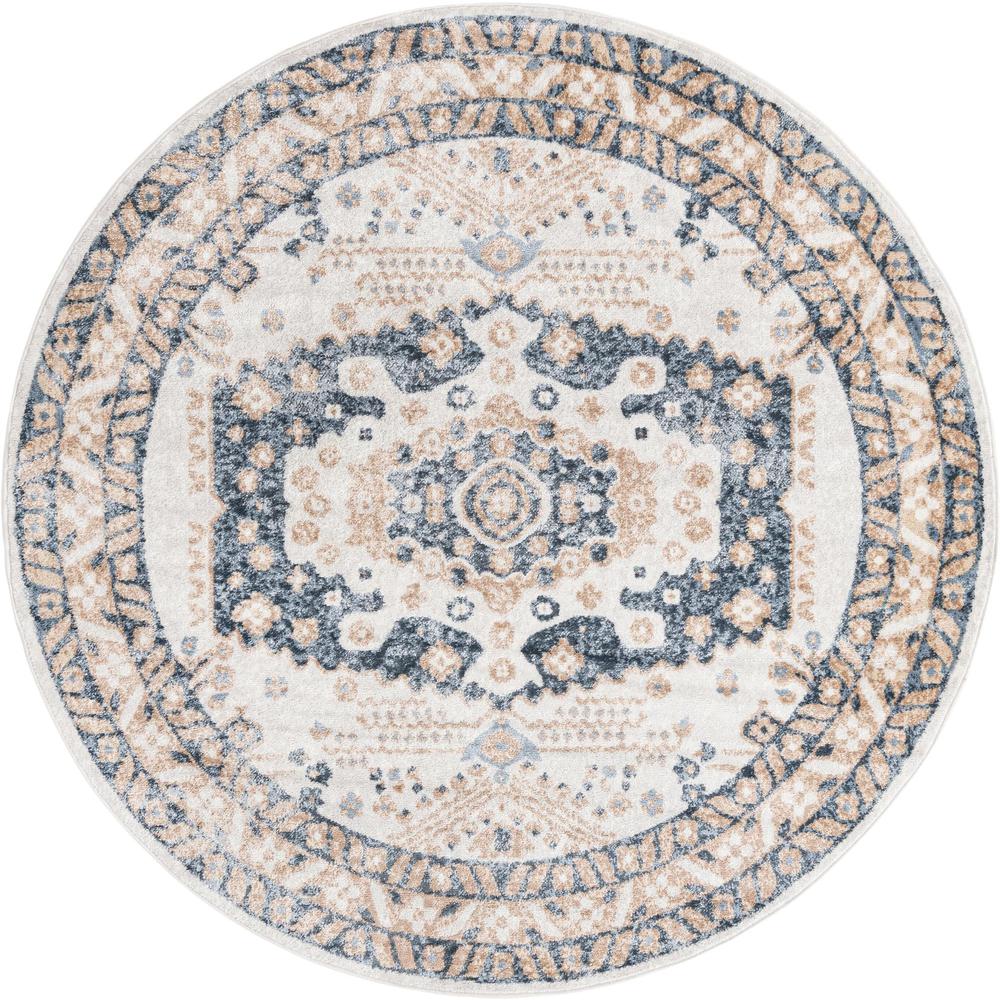 Unique Loom 3 Ft Round Rug in Ivory (3155730). Picture 1