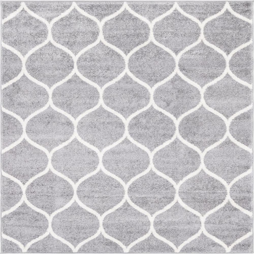Unique Loom 5 Ft Square Rug in Light Gray (3151578). Picture 1