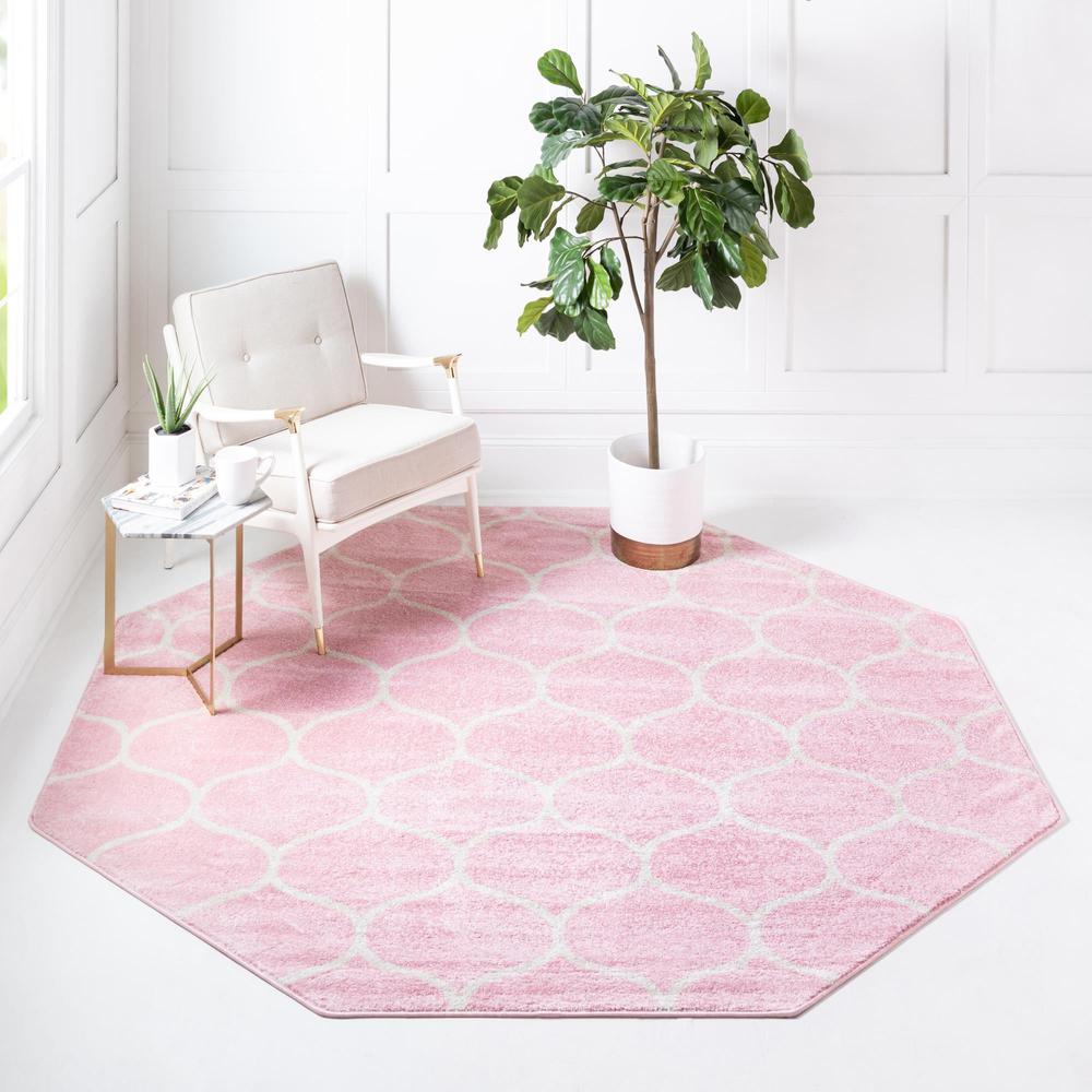Unique Loom 5 Ft Octagon Rug in Pink (3151540). Picture 2