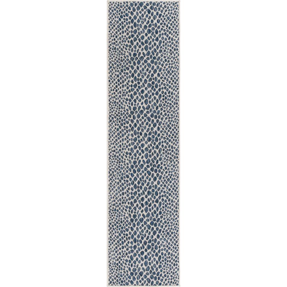 Jill Zarin Outdoor Collection, Area Rug, Blue, 2' 0" x 8' 0", Runner. Picture 1