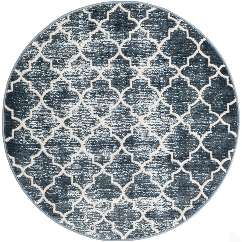 Uptown Area Rug 3' 3" x 3' 3", Round Navy Blue. Picture 1