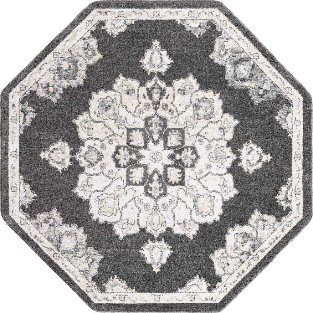 Unique Loom 8 Ft Octagon Rug in Charcoal (3158761). Picture 1