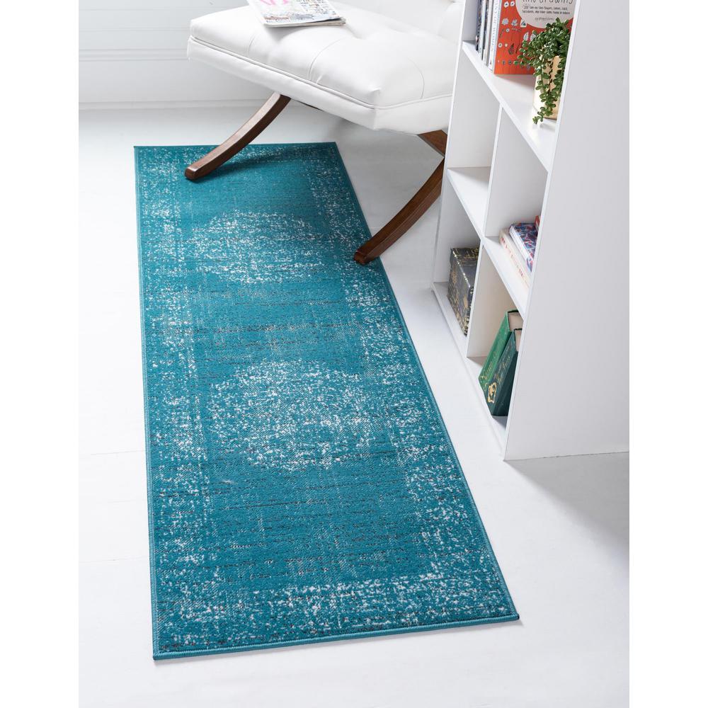 Unique Loom 6 Ft Runner in Teal (3149302). Picture 2