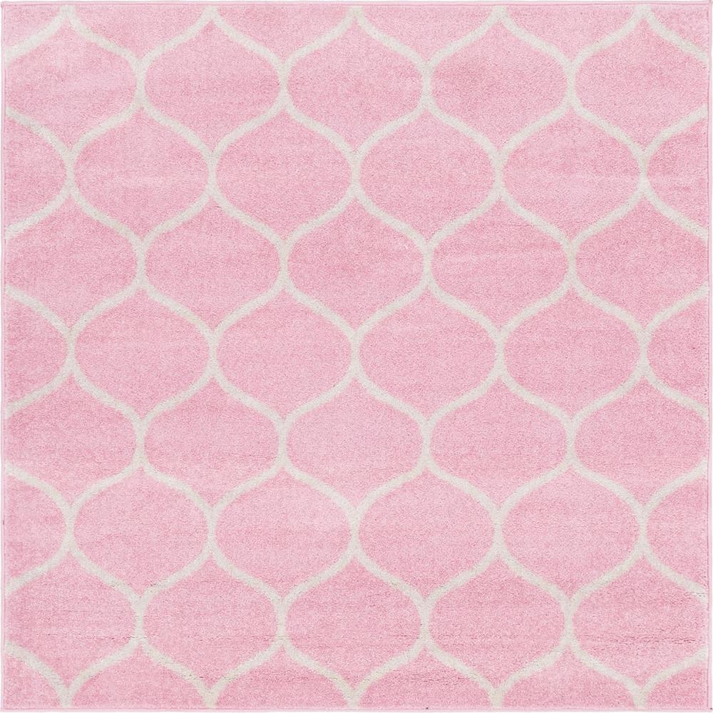 Unique Loom 5 Ft Square Rug in Pink (3151544). Picture 1